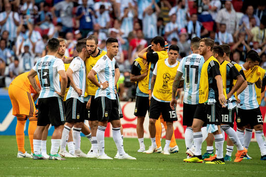 Players of Argentina looks dejected