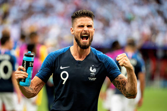 Olivier Giroud of France celebrates