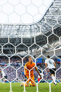 goalkeeper Franco Armani of Argentina looks dejected