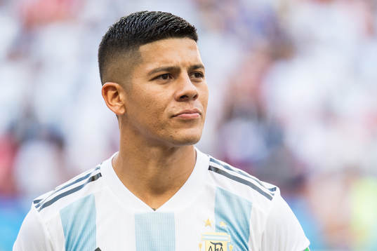 Marcos Rojo of Argentina prior the FIFA World Cup round of