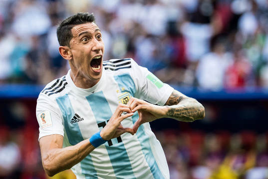 Angel Di Maria of Argentina celebrates