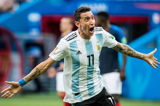 Angel Di Maria of Argentina celebrates