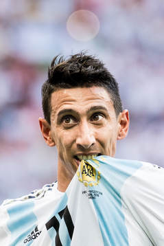 Angel Di Maria of Argentina celebrates