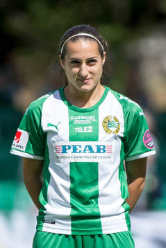 Hammarbys Sejde Abrahamsson innan fotbollsmatchen i