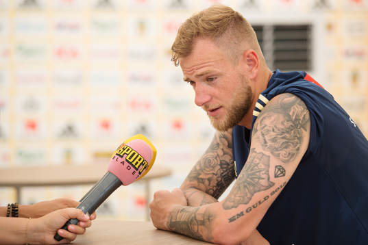 John Guidetti of the Swedish national football team at a