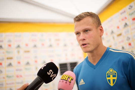 Viktor Claesson of the Swedish national football team at a