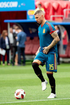 Sergio Ramos of Spain prior to the FIFA World Cup round of
