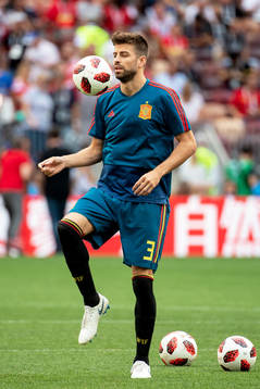 Gerard Pique of Spain prior to the FIFA World Cup round of