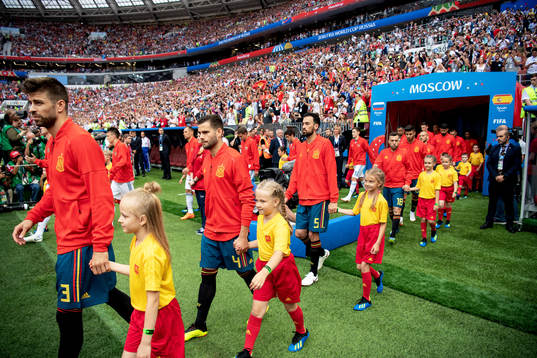 Spain prior to the FIFA World Cup round of 16 match between