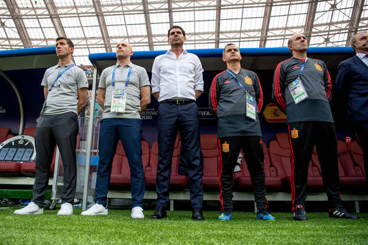 head coach Fernando Hierro of Spain prior to the FIFA World