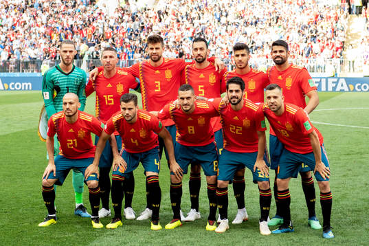 Spain prior to the FIFA World Cup round of 16 match between