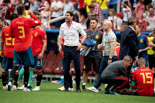 head coach Fernando Hierro of Spain