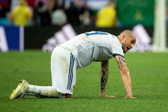 Players of Russia looks dejected