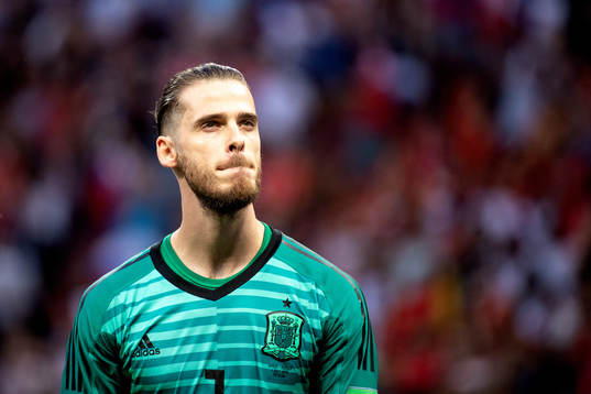 goalkeeper David De Gea of Spain looks dejected
