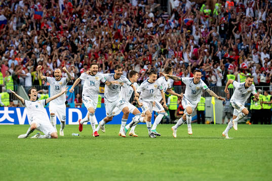 Players of Russia celebrates