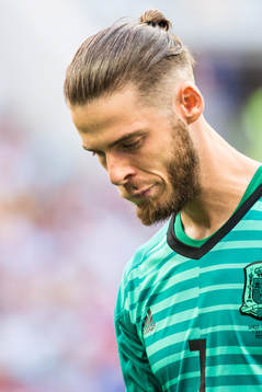 Goalkeeper David De Gea of Spain looks dejected