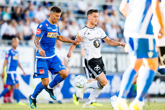 Emil Palsson of Sandefjord and Jonathan Levi of Rosenborg