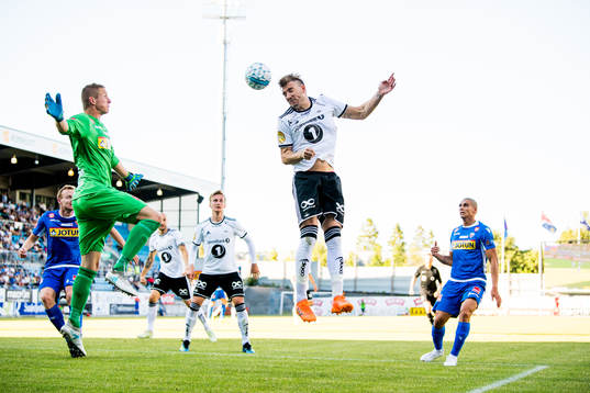 Nicklas Bendtner of Rosenborg with a chance against