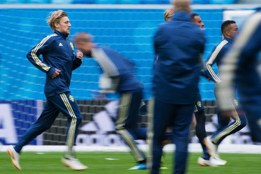 Emil Forsberg of the Swedish national football team at a