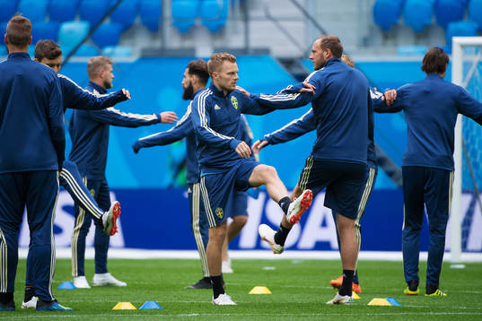 Sebastian Larsson and Andreas Granqvist of the Swedish