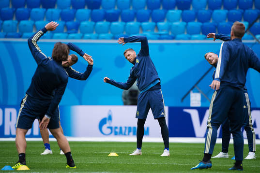 Marcus Berg and John Guidetti of the Swedish national