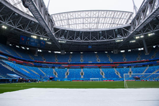 Parts of the pitch is covered at the Swedish national