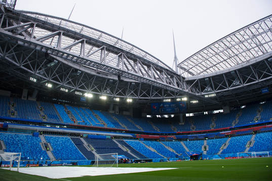 Parts of the pitch is covered at the Swedish national