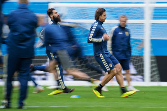 Gustav Svensson of the Swedish national football team at a