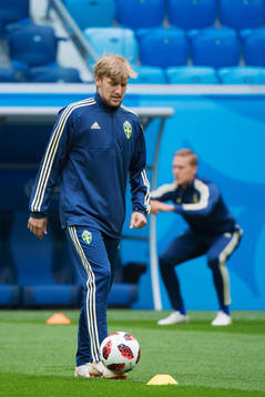 Emil Forsberg of the Swedish national football team at a