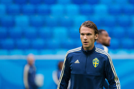 Albin Ekdal of the Swedish national football team at a