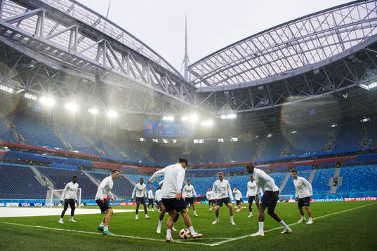 General view of the Swiss national football team's practice