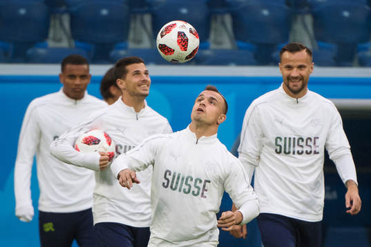 Xherdan Shaqiri of the Swiss national football team at a