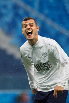 Granit Xhaka of the Swiss national football team at a