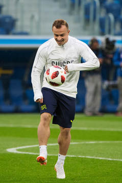 Xherdan Shaqiri of the Swiss national football team at a