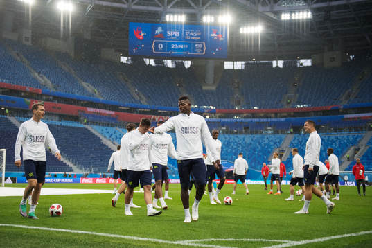 Breel Embolo of the Swiss national football team at a