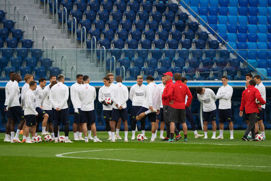 General view of the Swiss national football team's practice
