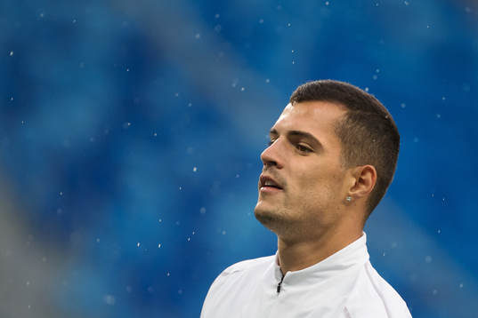 Granit Xhaka of the Swiss national football team at a