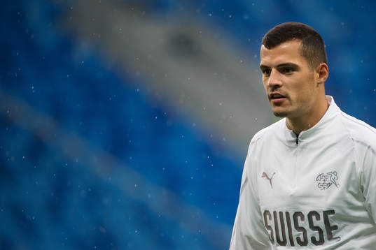 Granit Xhaka of the Swiss national football team at a