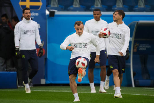 Xherdan Shaqiri of the Swiss national football team at a