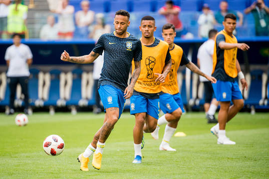 Neymar and Gabriel Jesus of Brazil