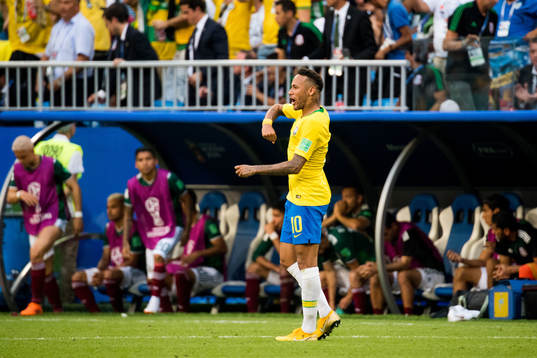 Neymar of Brazil celebrates