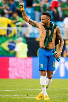 Neymar of Brazil celebrates