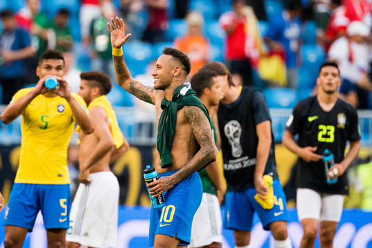 Neymar of Brazil celebrates