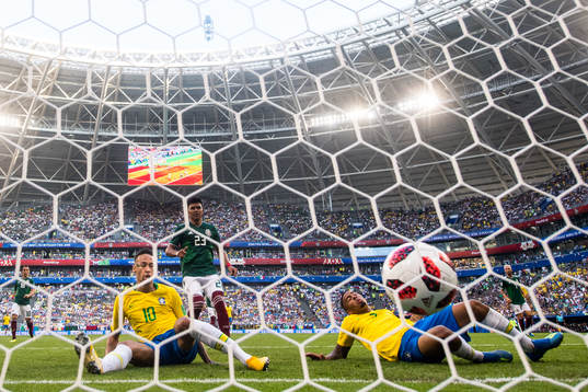 Neymar of Brazil scores 1-0