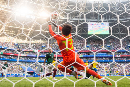 Goalkeeper Guillermo Ochoa of Mexico makes a save