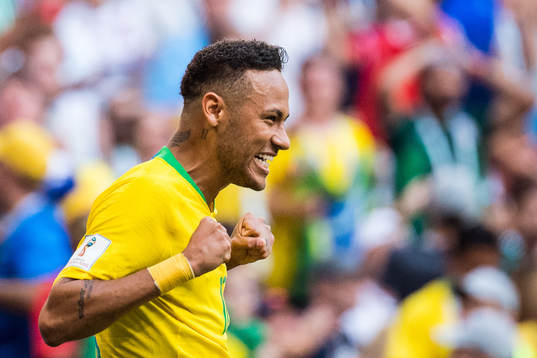Neymar of Brazil celebrates