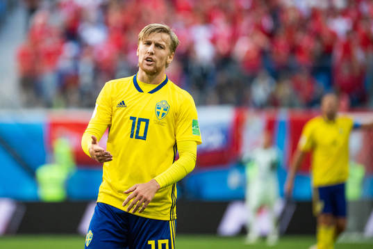 Emil Forsberg of Sweden looks dejected
