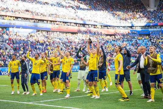The players of Sweden celebrate