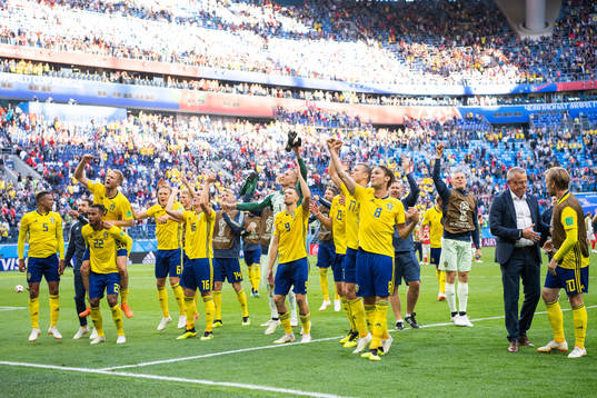 The players of Sweden celebrate