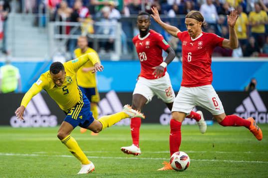 Martin Olsson of Sweden falls